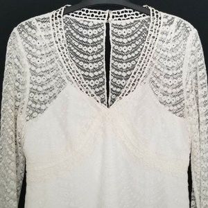 Phoebe Couture Dress Woman's White Cream Long Slee